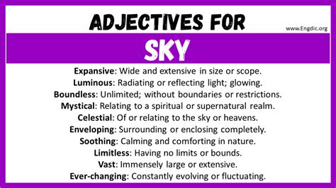 phrases to describe the sky.